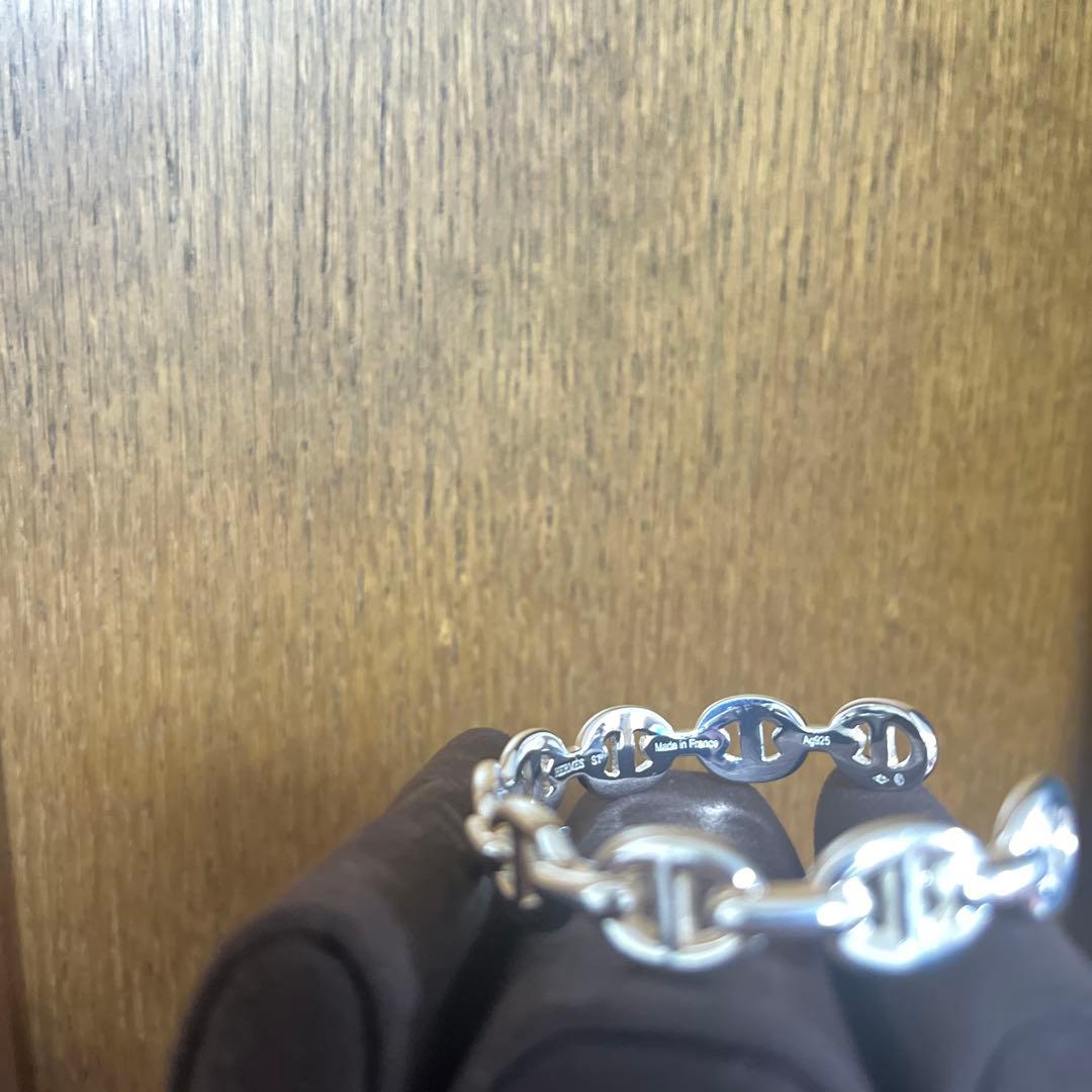 美品 エルメス シェーヌダンクル バングル MM ブレスレット ST