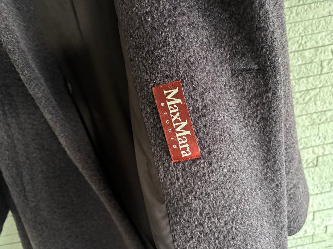 ブラウン系パープル ロングコート Max Mara Studio美品