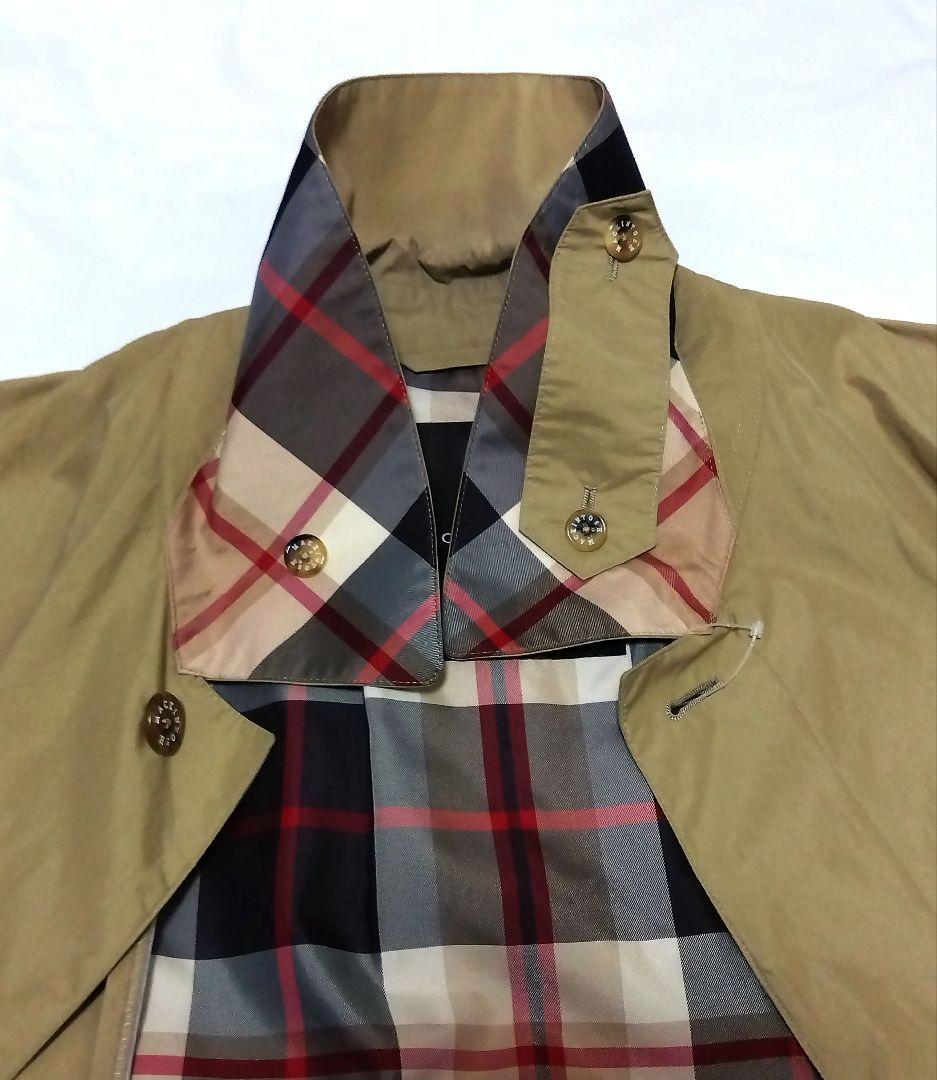 マッキントッシュ ロンドン ナイロンコート カーキ バックル チェック柄　L