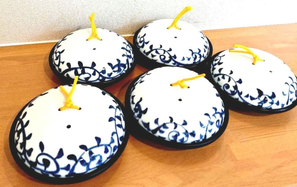 超美品✨染付けタコ唐草陶板焼き5客セット