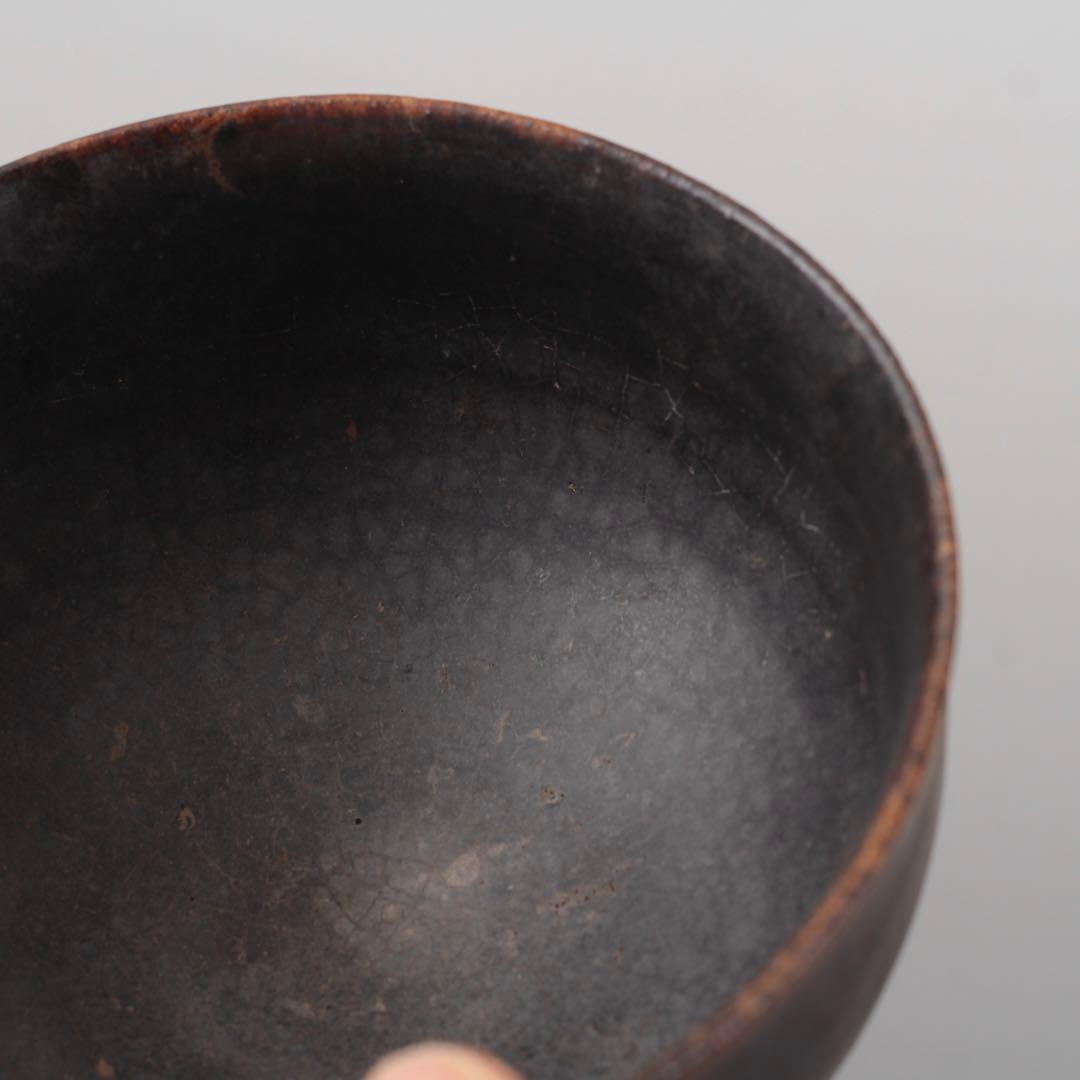 李朝 黒高麗 黒釉 茶碗 茶道具 朝鮮美術 古美術 古道具 黒釉茶碗
