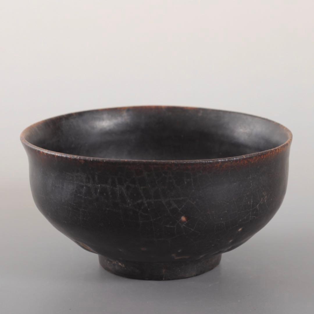 李朝 黒高麗 黒釉 茶碗 茶道具 朝鮮美術 古美術 古道具 黒釉茶碗