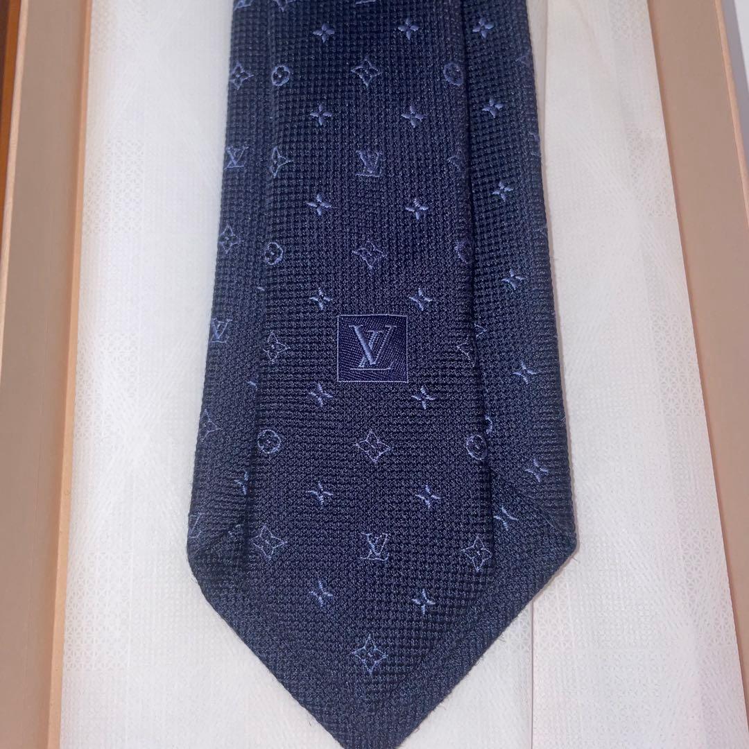 LOUIS VUITTON ネクタイ ネイビー モノグラム
