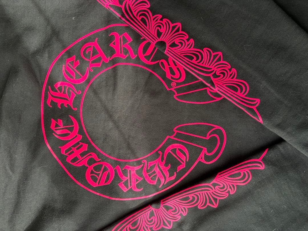 CHROME HEARTS ZIPパーカー 黒×ピンク 限定カラー Lサイズ