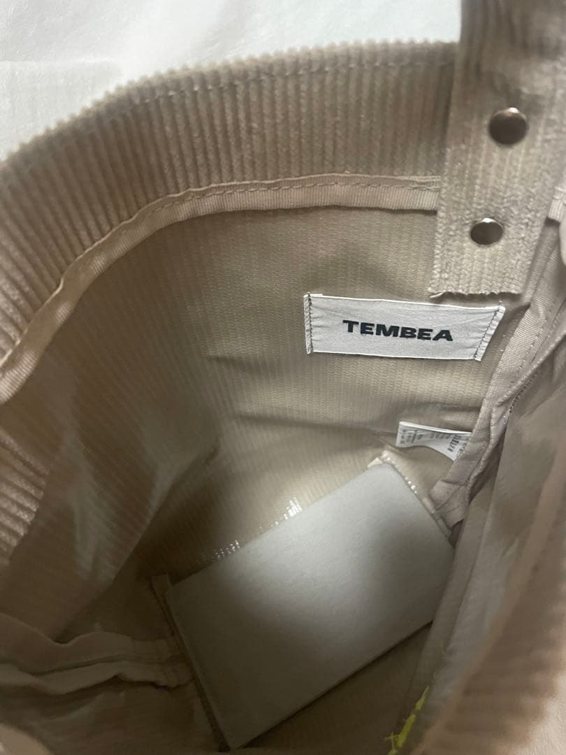 TEMBEA コーデュロイ トートバッグ ベージュ