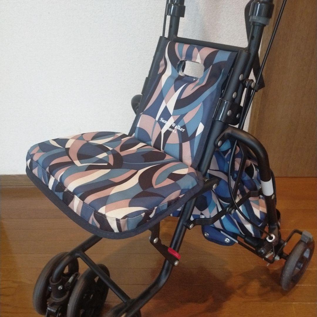 ［島製作所］サニーウォーカー シルバーカー 幾何学模様 ブルー 良品