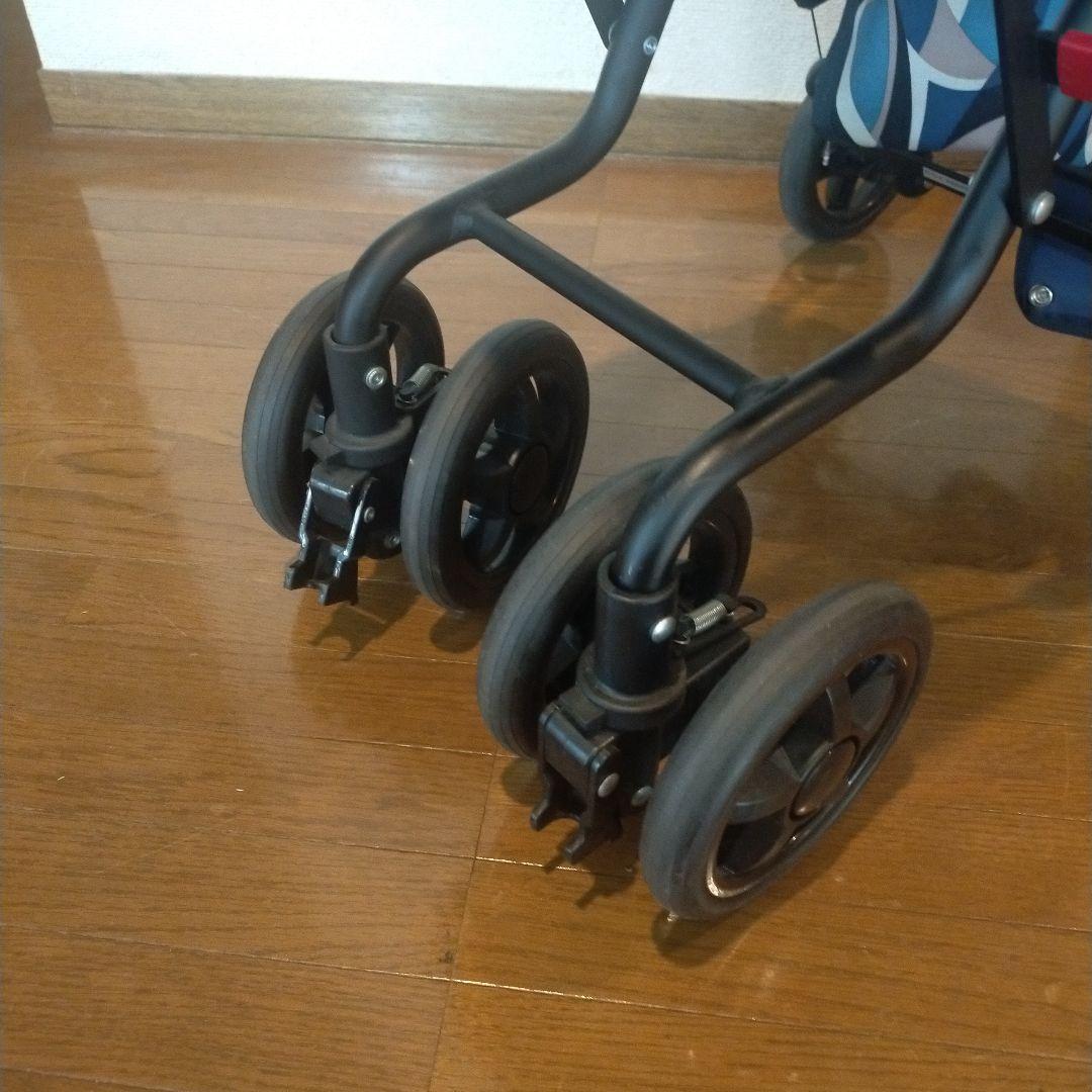［島製作所］サニーウォーカー シルバーカー 幾何学模様 ブルー 良品