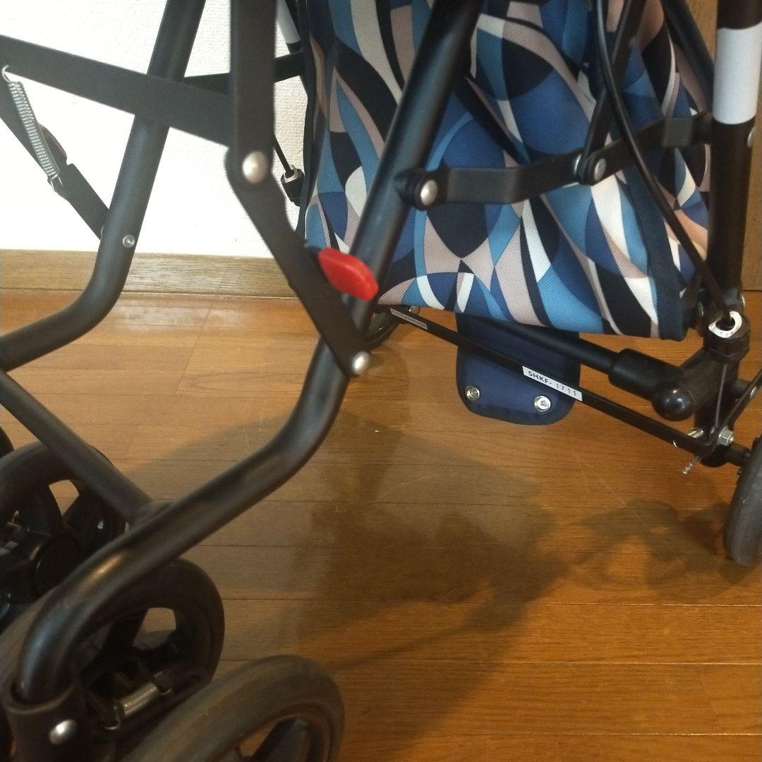 ［島製作所］サニーウォーカー シルバーカー 幾何学模様 ブルー 良品