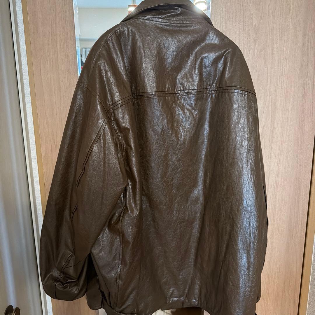 ジャケット・アウター AMERI PASTINGLIKE SYNTHETICLEATHERJACKET