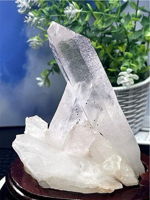 ◆超強いパワー(藍針入り)天然水晶クラスターB89B6/207B47A