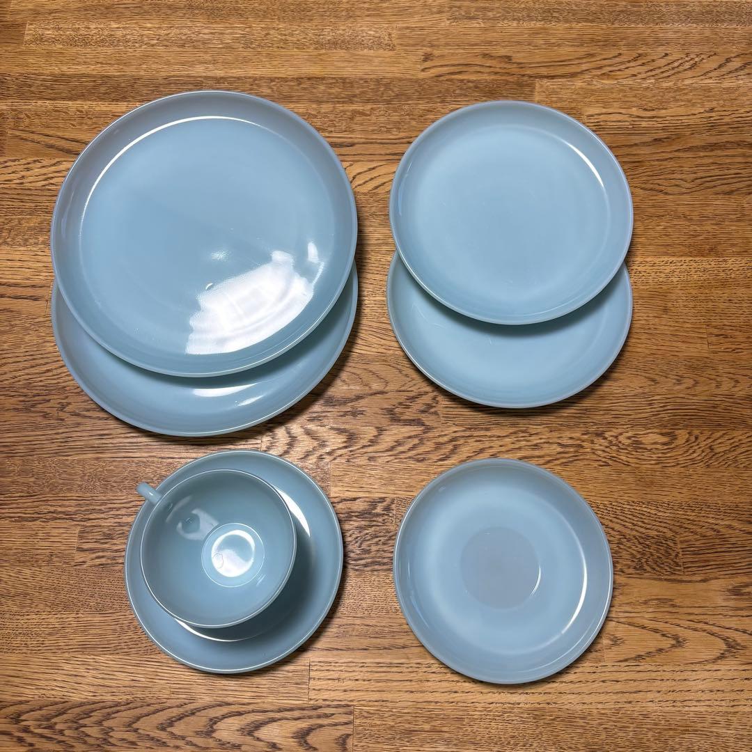 50sヴィンテージファイヤーキングターコイズ7点 USA製 FIRE-KING