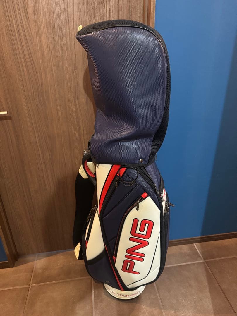 PING キャディバッグ ネイビー/ホワイト/レッド