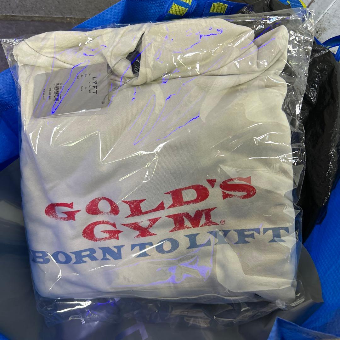 【新品】LÝFT × GOLD'S GYM LOGO HOODIE アイボリー
