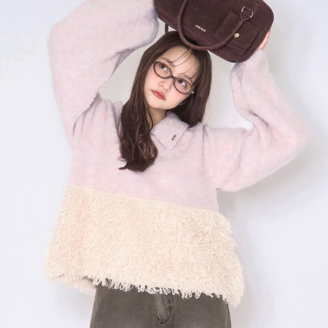 ベビーピンク loin nuit loop knit polo ループニットポロ