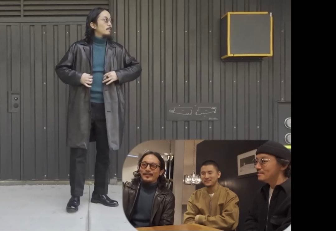 Time is on レザー ステンカラーコート