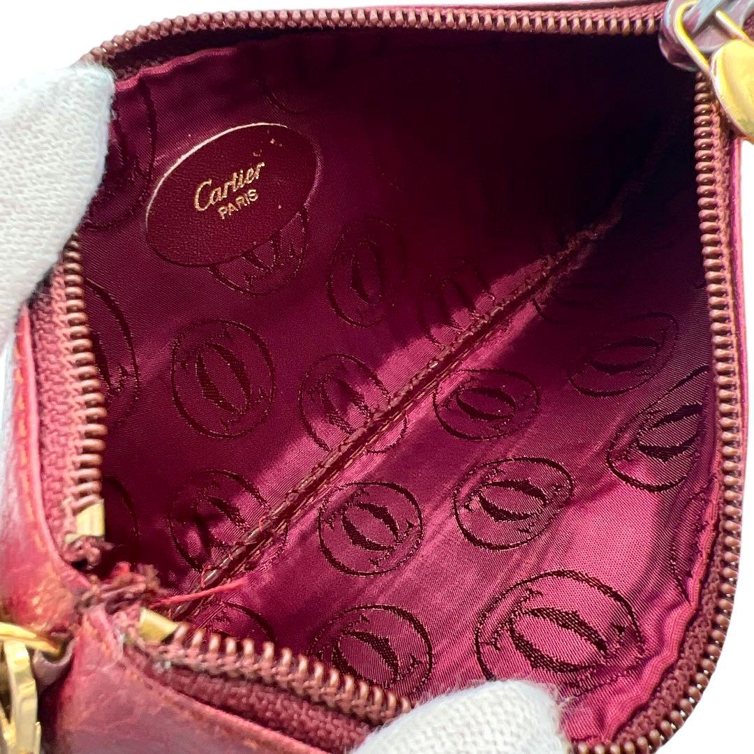 Cartier ボルドー レザー レディース ポーチ 8044