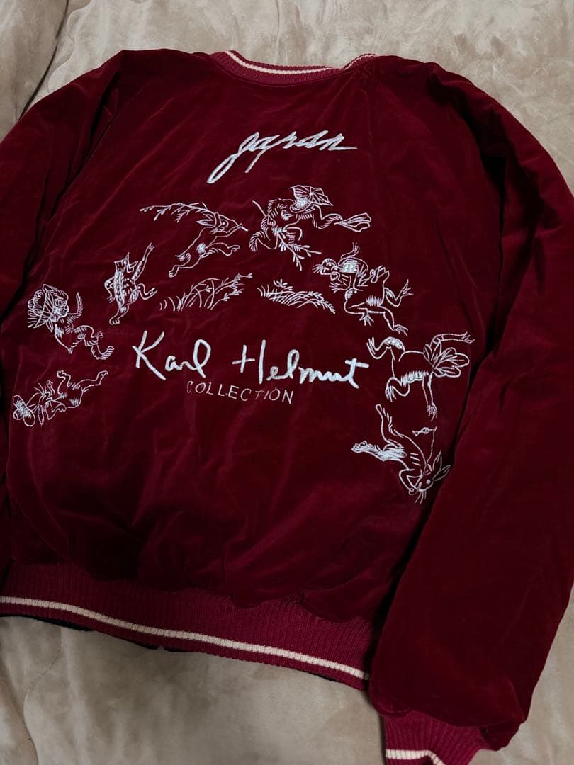 ２面用 Karl Helmut 別珍 鹿 スカジャン サテン vintage