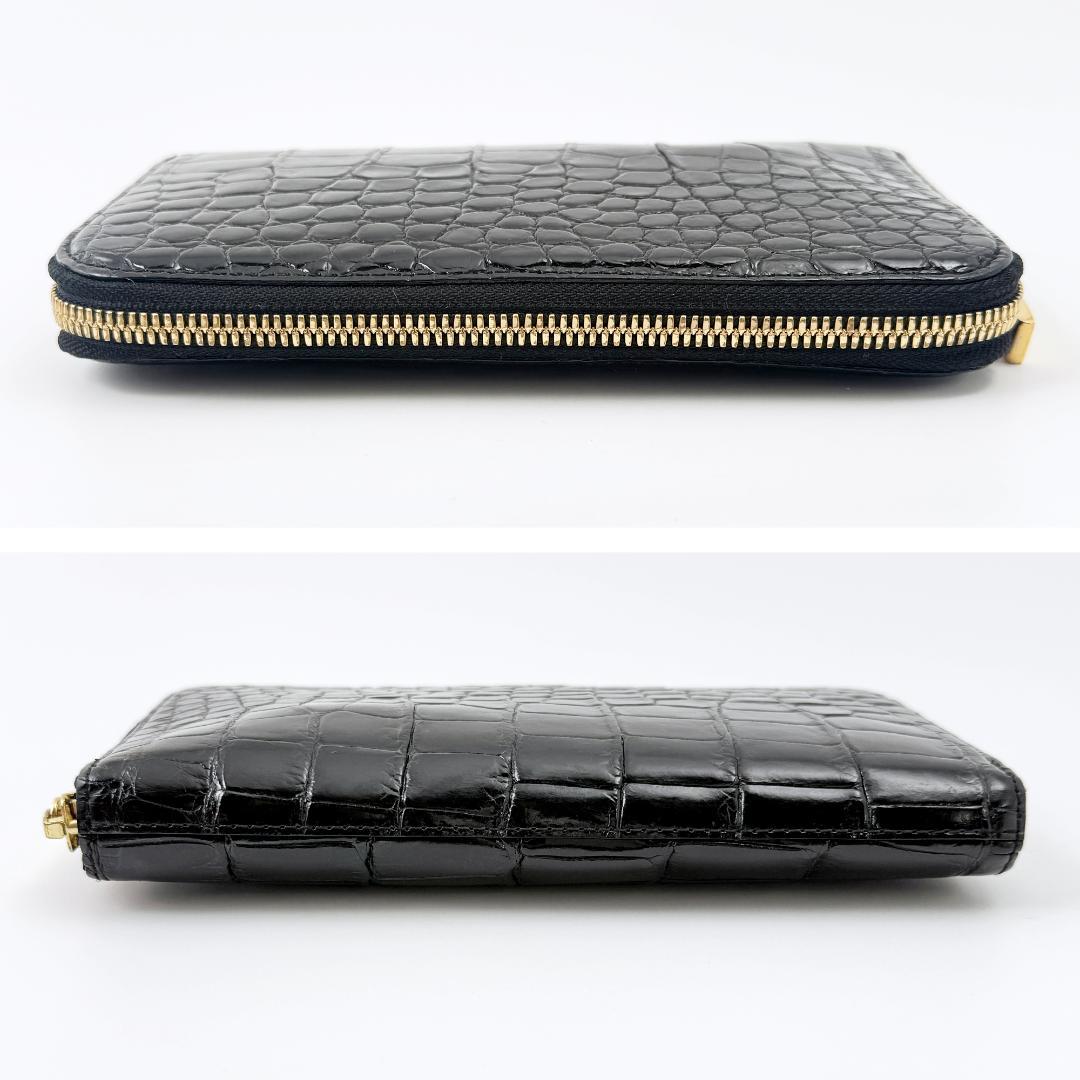 【定価15万】池田工芸 長財布 ポロサス ゴールドパイソン 黒 ワニ革 JRA