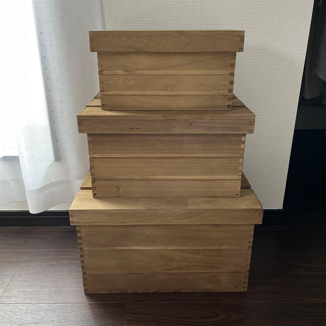 ふた付き木箱3サイズセット　新品