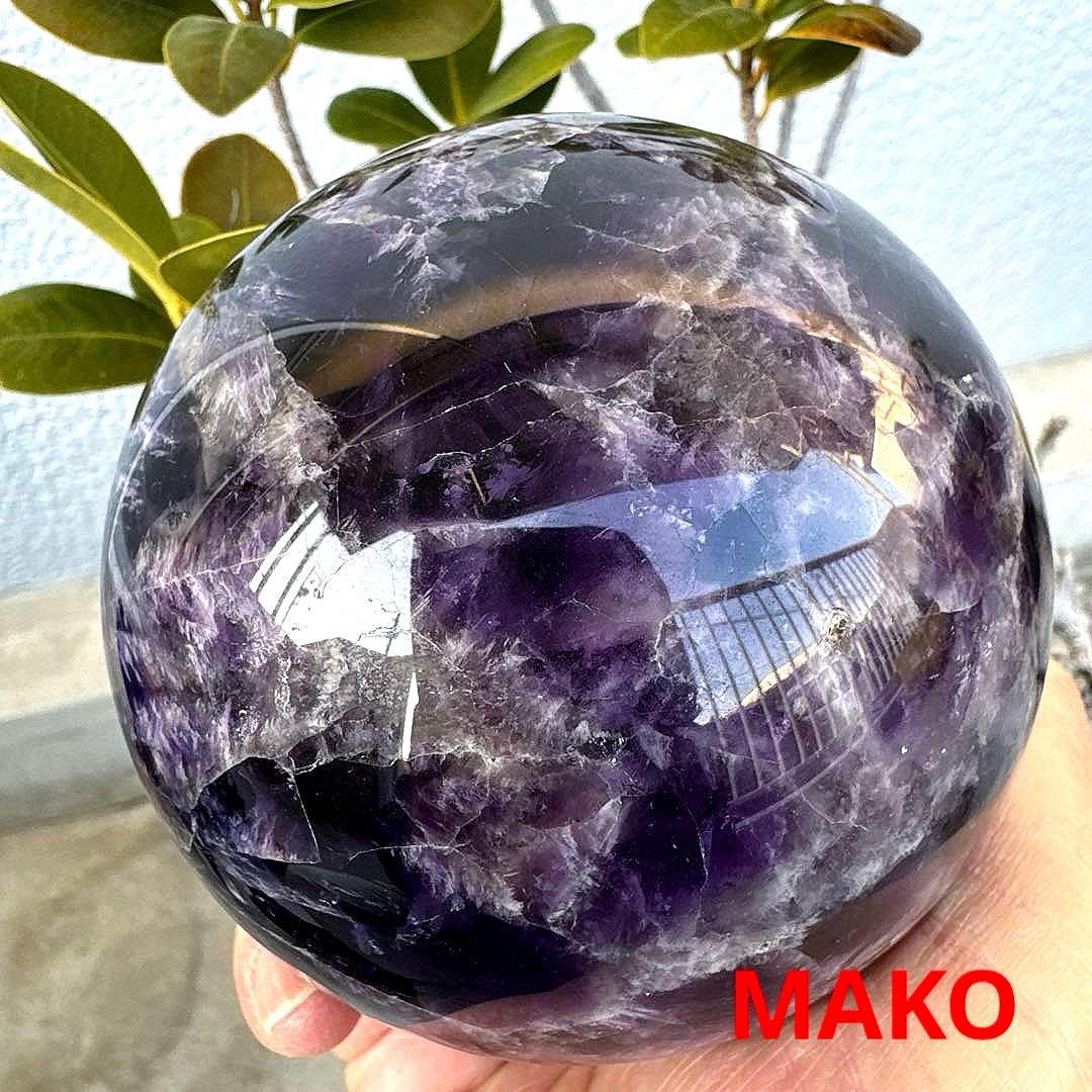 M1887☆アメジスト丸玉直径97mm1.2Kg☆天然石☆N60104- C