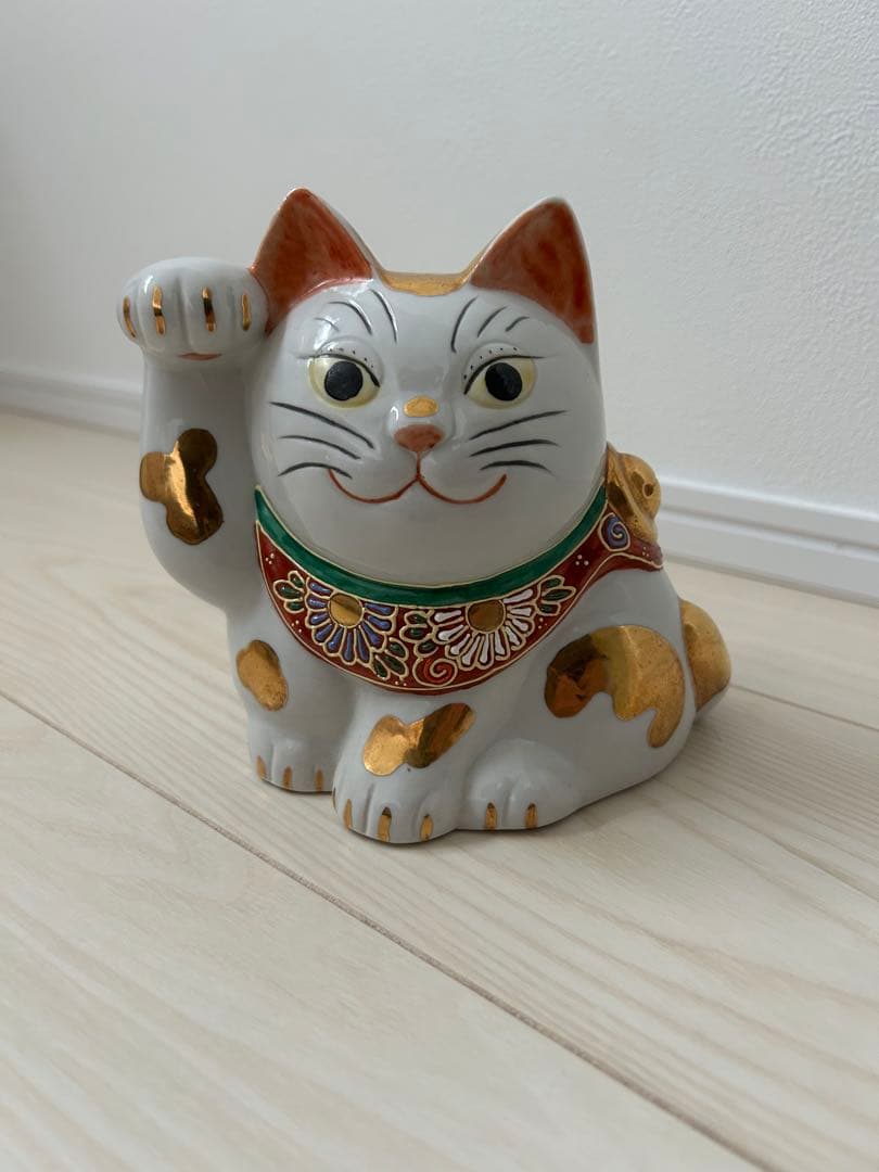 九谷焼　招き猫　アンティーク