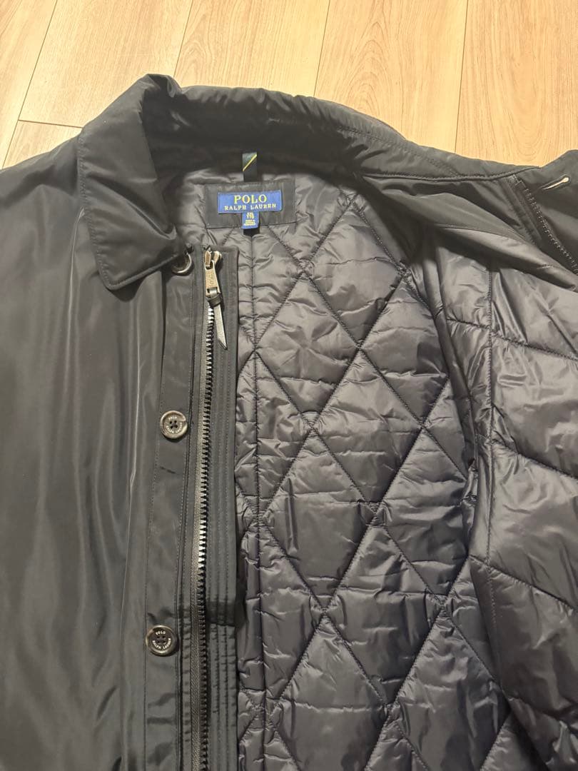 POLO ブラック ステンカラーコート