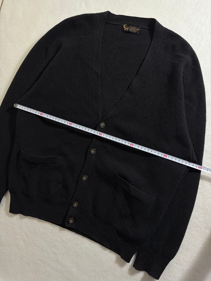 ブラック希少カシミヤ100%90s cashmereカーディガン　カートコバーン