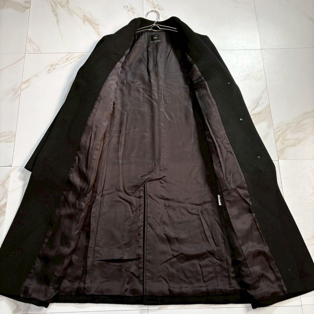 【極美品】23区 ウールアンゴラビーバー スタンドカラー コート 黒 38 M