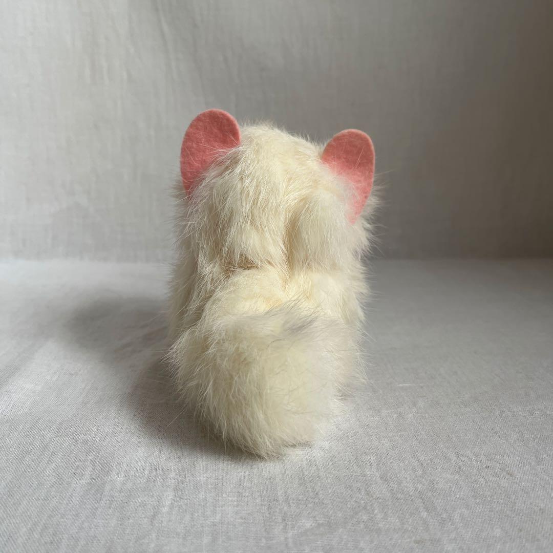 アンティーク　白ねこ　ぬいぐるみ