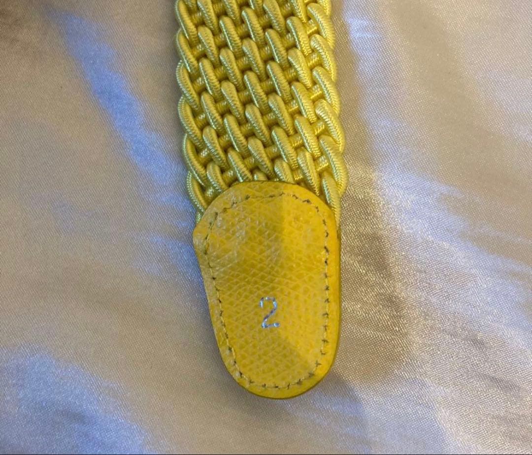 Q retailor made in italy mesh belt イエロー