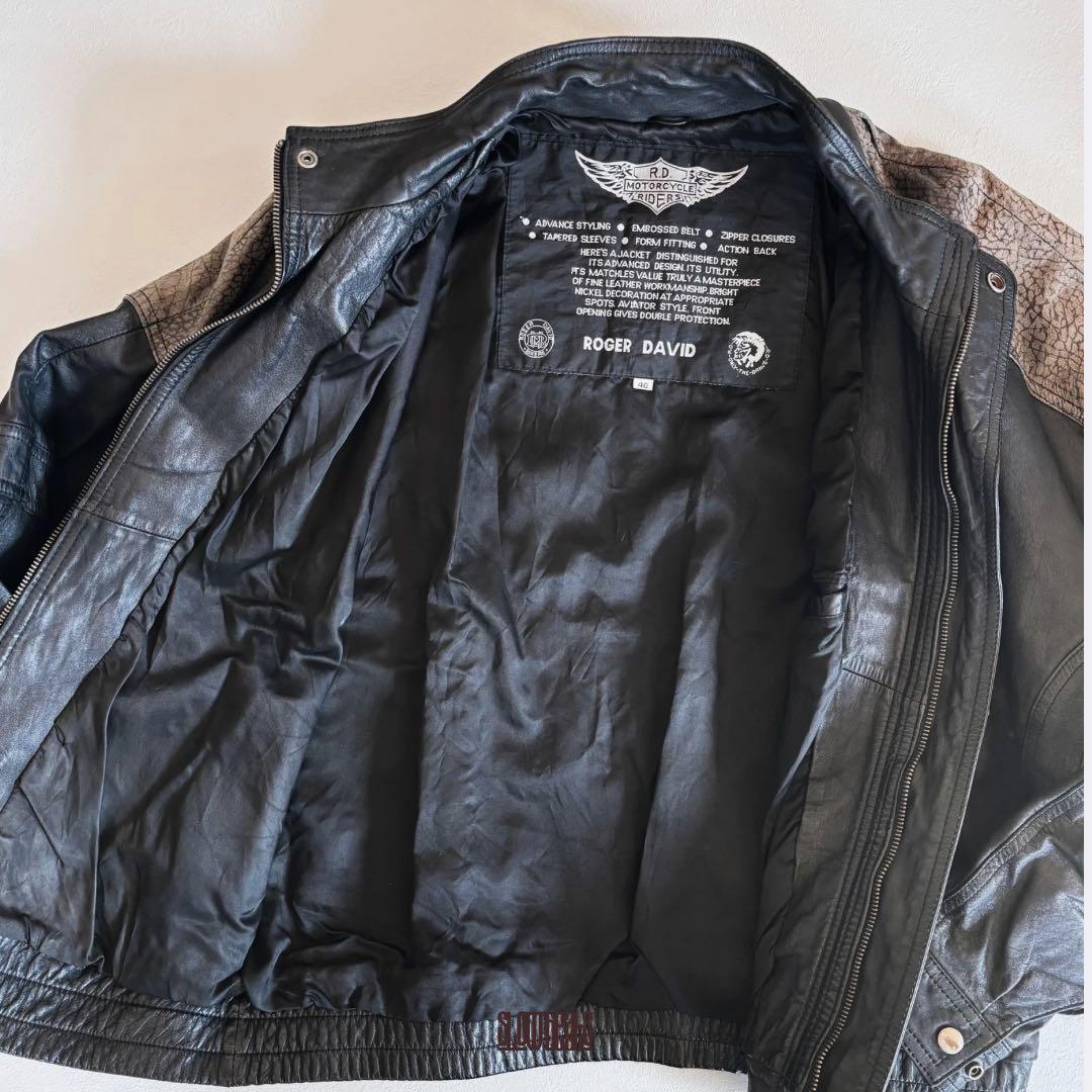 希少 90s ヴィンテージ レザージャケット ライダース 本革 メンズ 短丈