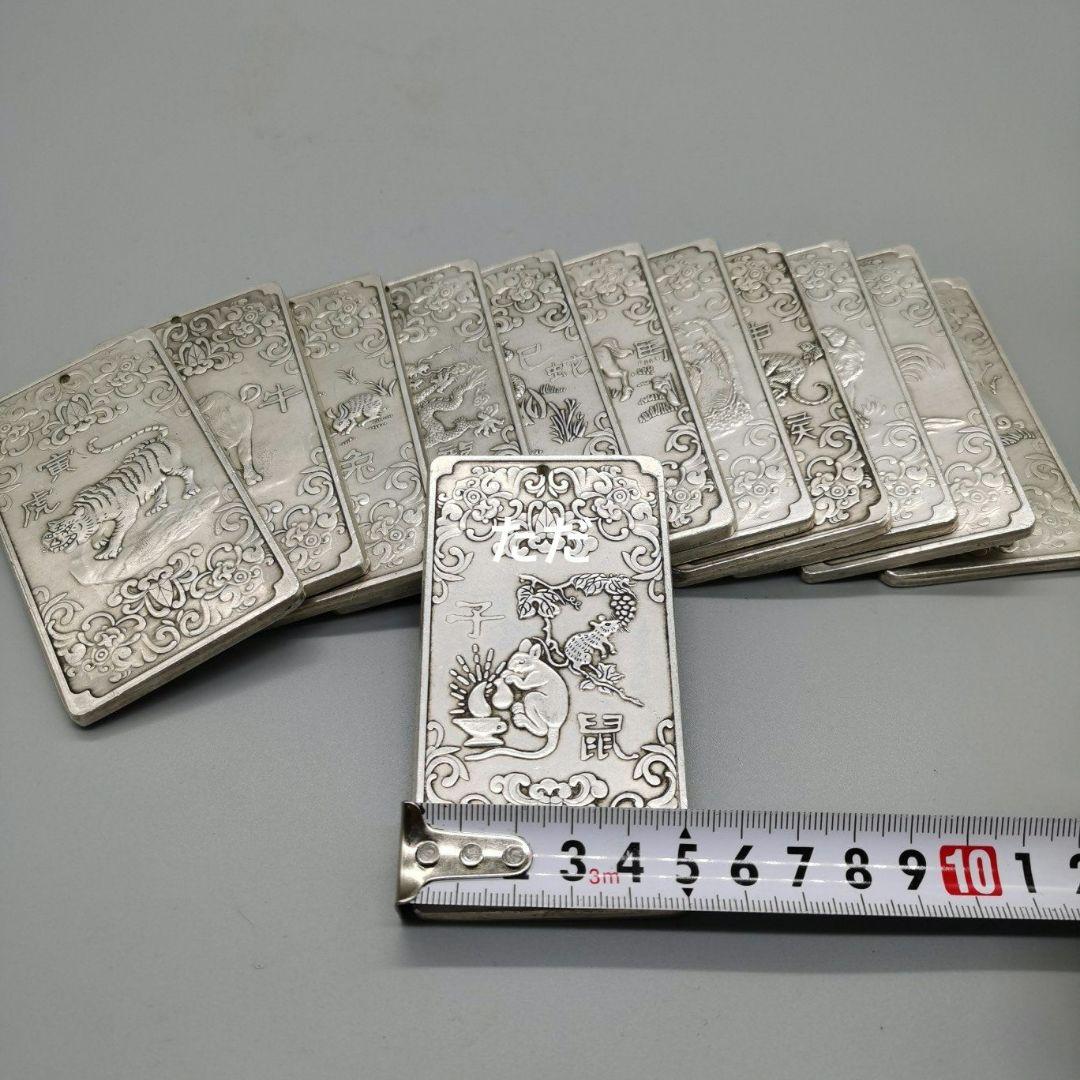 縁起物　文房具 　八卦·十二支　両面の浮き彫り　文鎮　インテリア　置物美術品