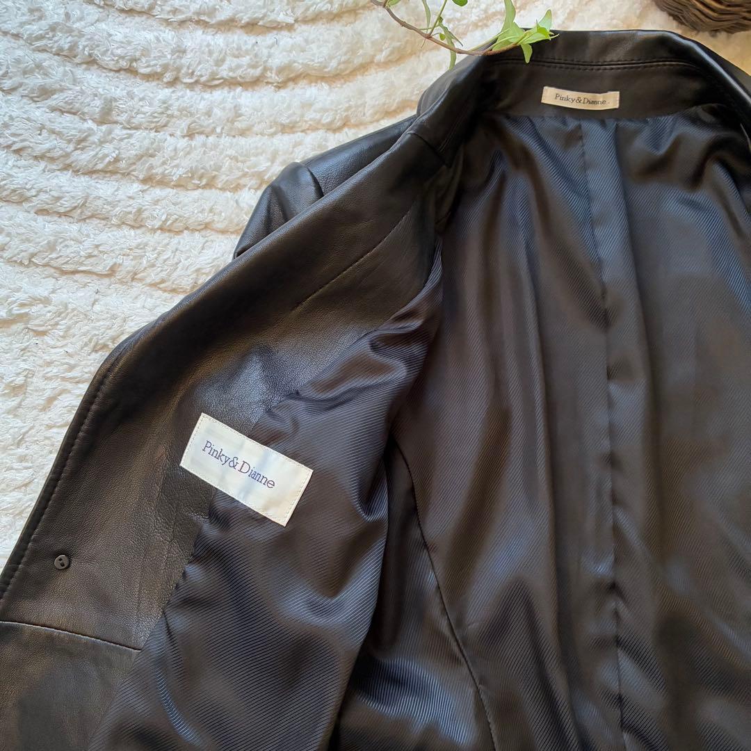 Pinky & Dianne 本革 ラムレザー ジャケット 38 ブラック 美品