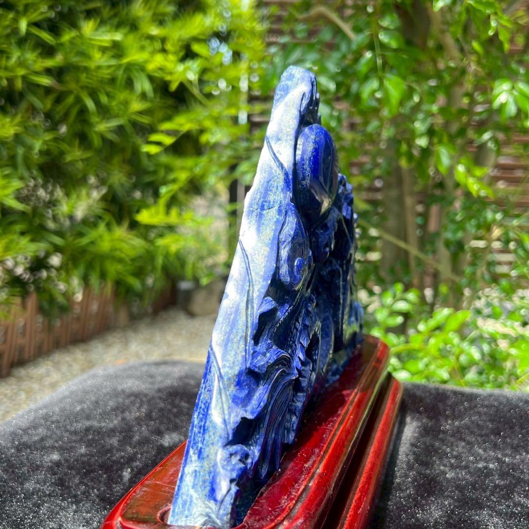 新年開運にも✨極上の逸品☆青龍✨ラピスラズリ 龍彫り 原石 天然石 置物 一点物