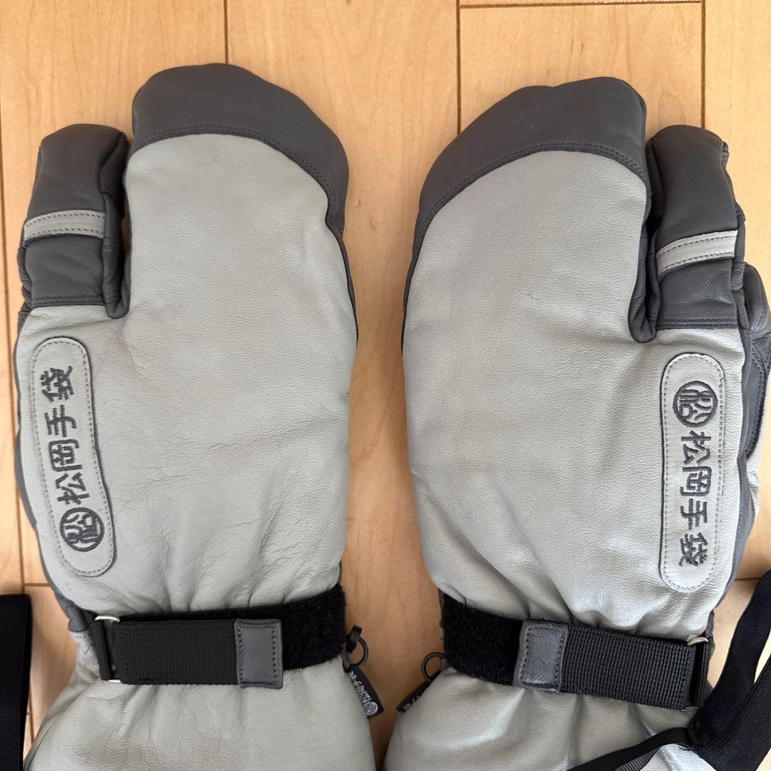 松岡手袋　3フィンガー　 インナー脱着タイプ　グレー　XLサイズ