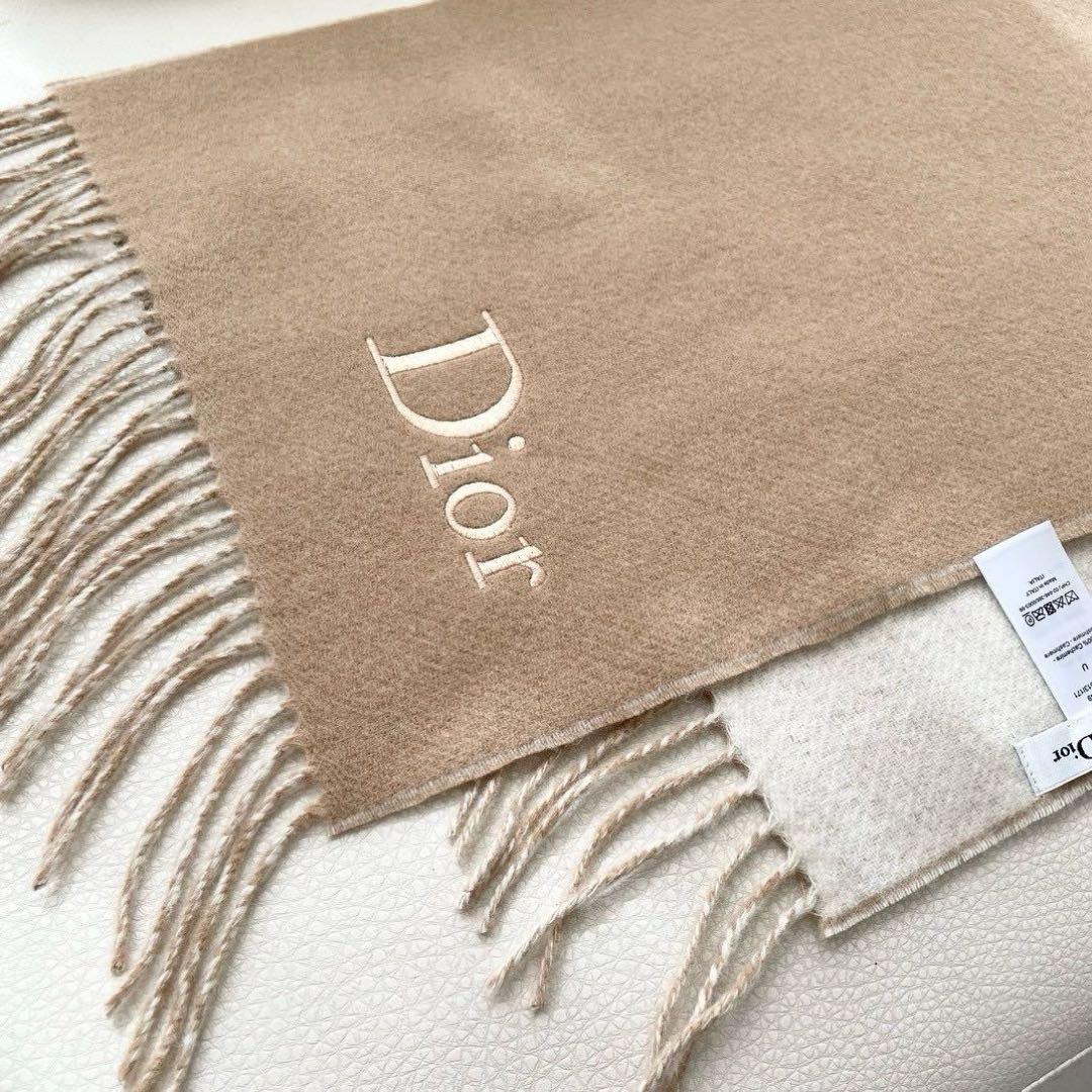 Dior ディオール　千鳥柄 マフラー /ベージュ系 32×180cm