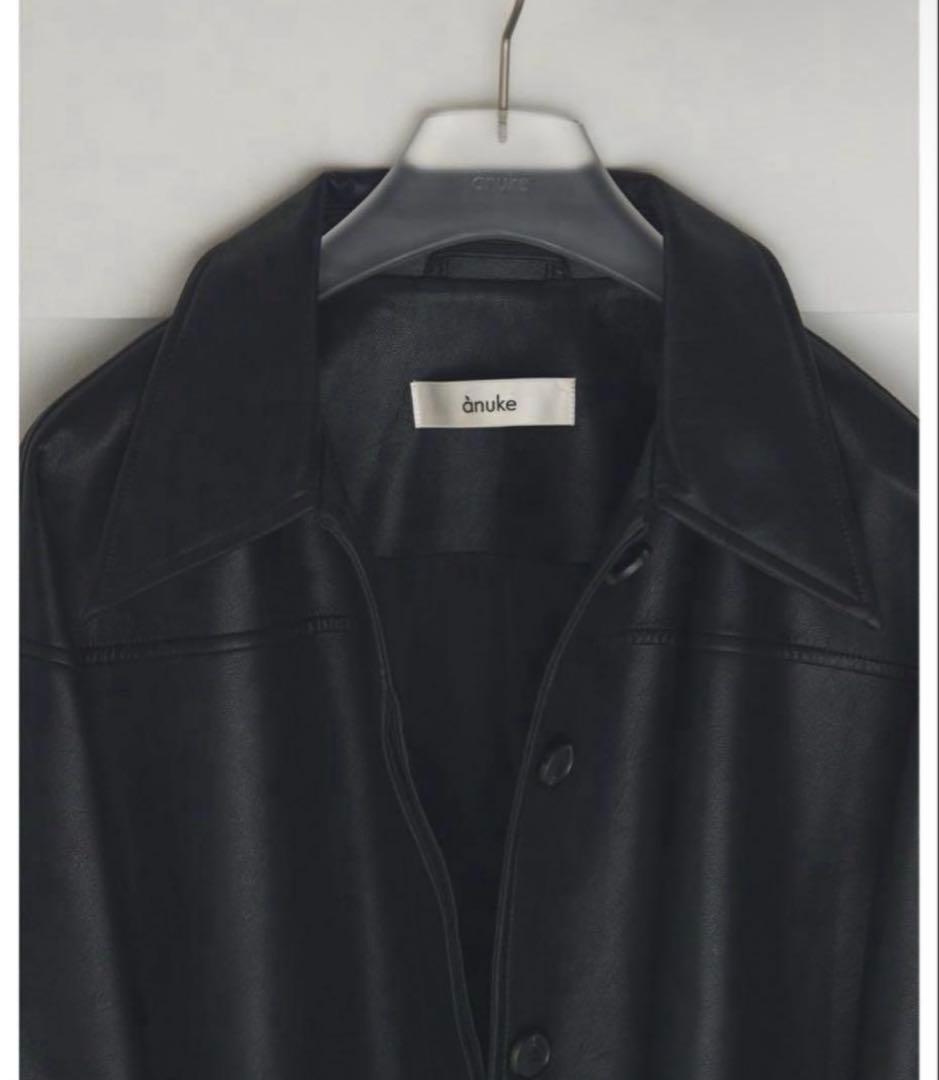 anuke ecoleather over jacket 38 ブラック