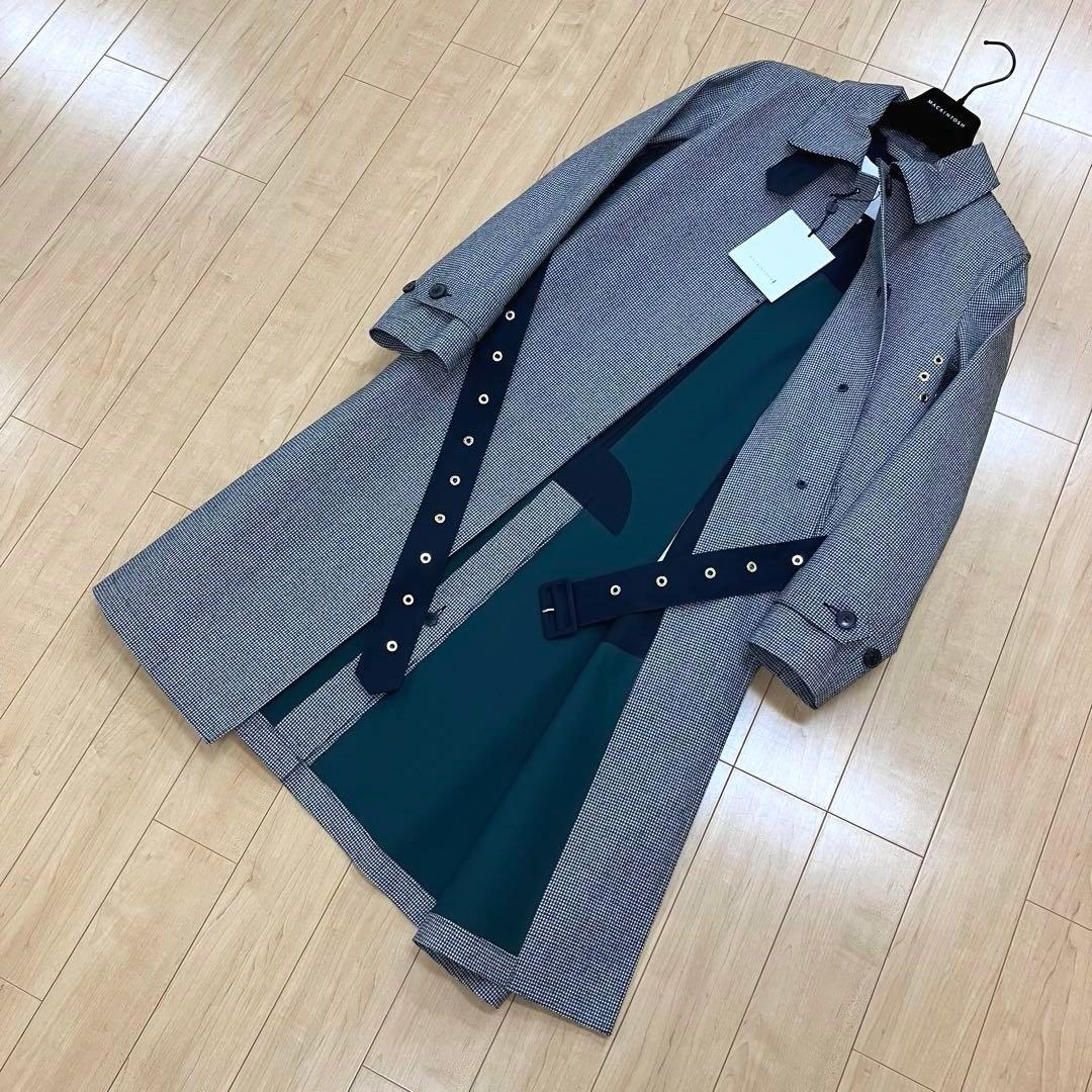 専用MACKINTOSH◆ゴム引きシングルトレンチコート8千鳥格子22万