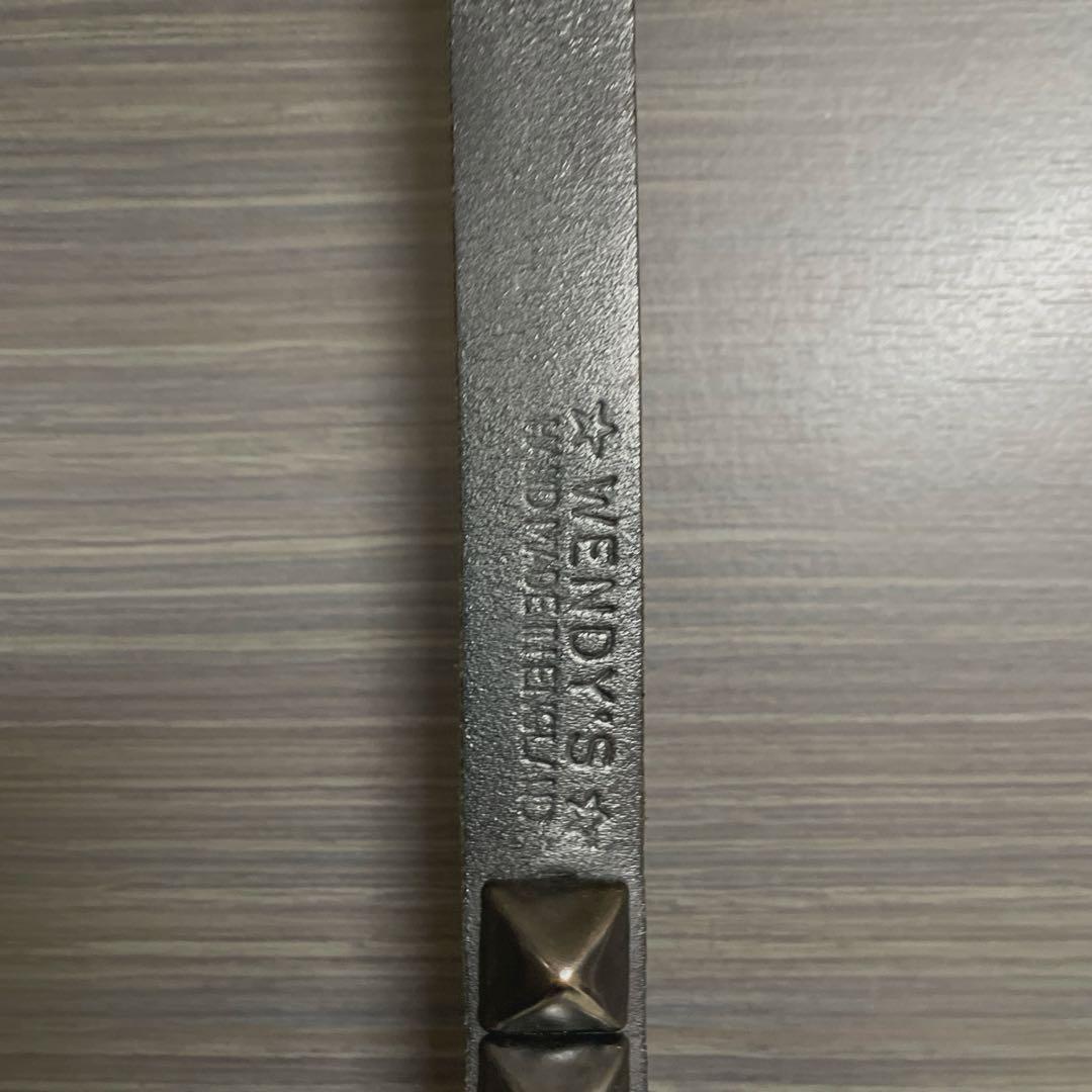 WENDY'S スタッズブラックレザーベルト