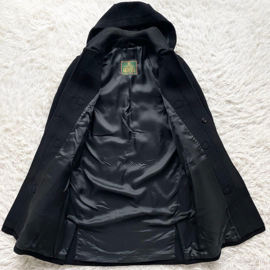 【英国王室御用達】80s-90s グレンフェル ダッフルコート 黒 ヘリンボーン