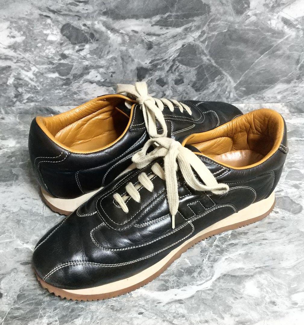【美品】HERMES（エルメス）クイックHロゴ/メンズレザースニーカー/正規品