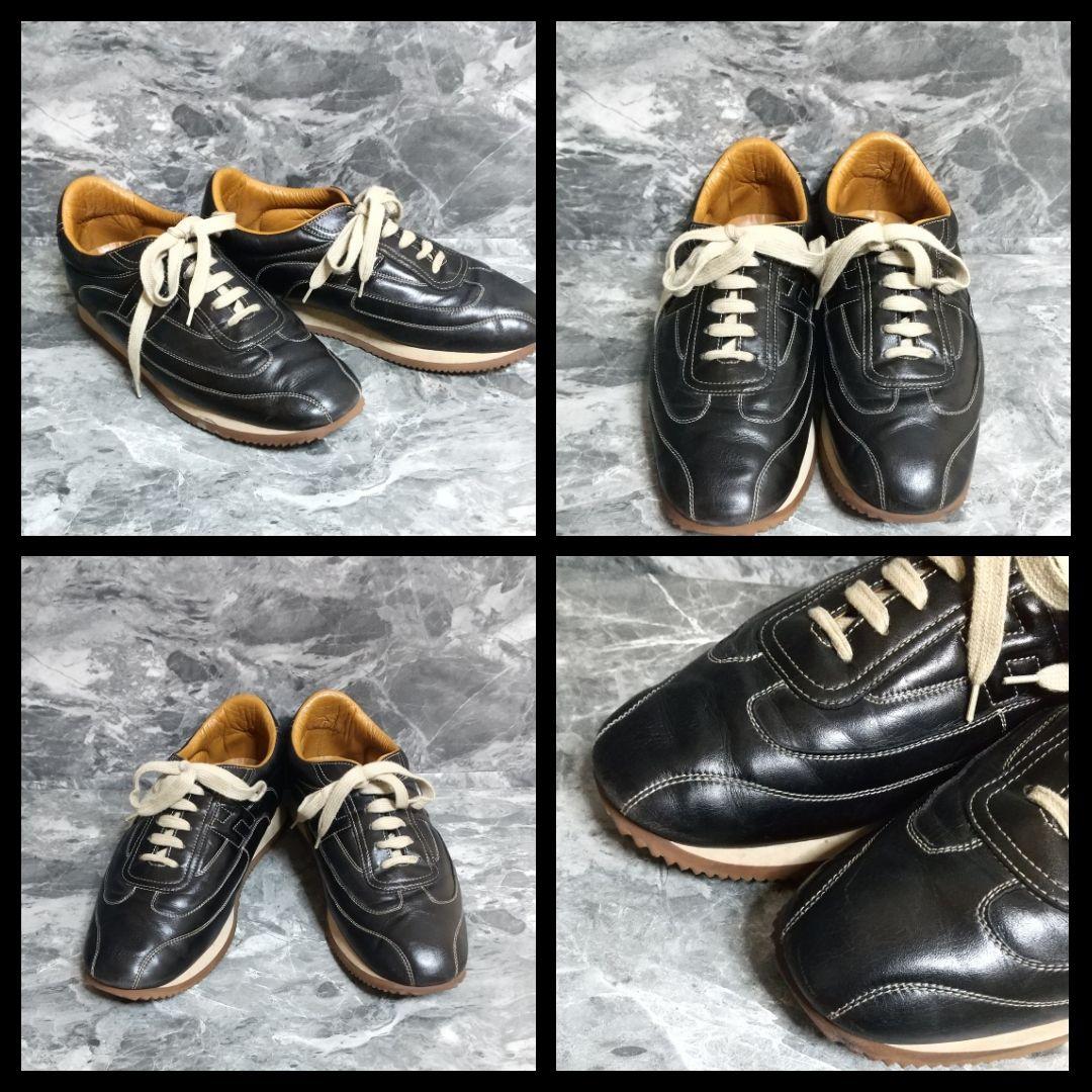 【美品】HERMES（エルメス）クイックHロゴ/メンズレザースニーカー/正規品