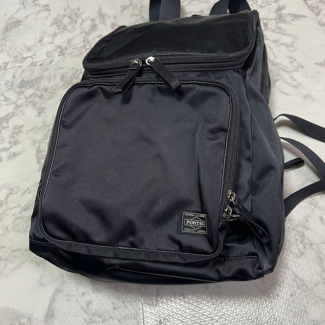 美品PORTER ポーター PLAN プラン リュック バックパック ブラック