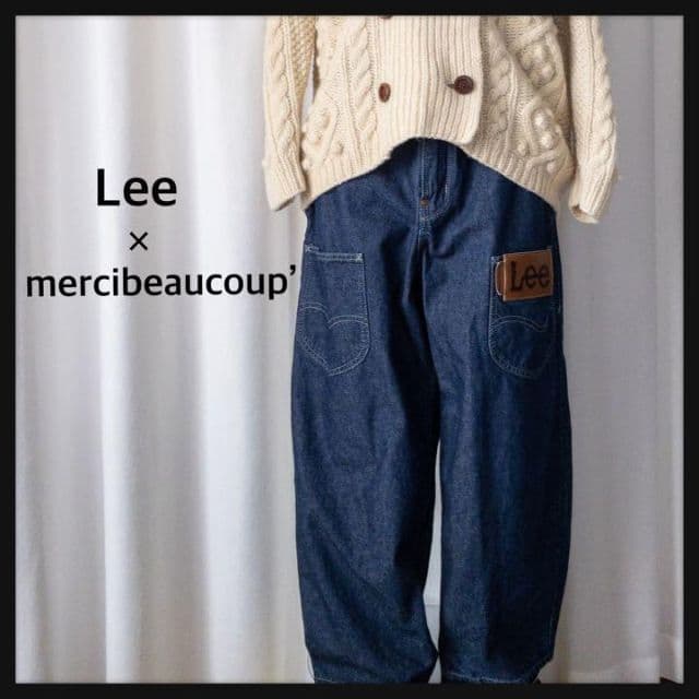 Lee×mmercibeaucotp, コラボ　後ろ前ワイドデニムパンツ　（М）