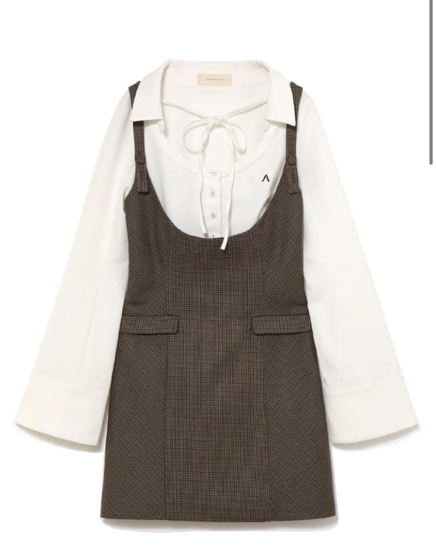 ワンピース Andmary Rachell check layered dress