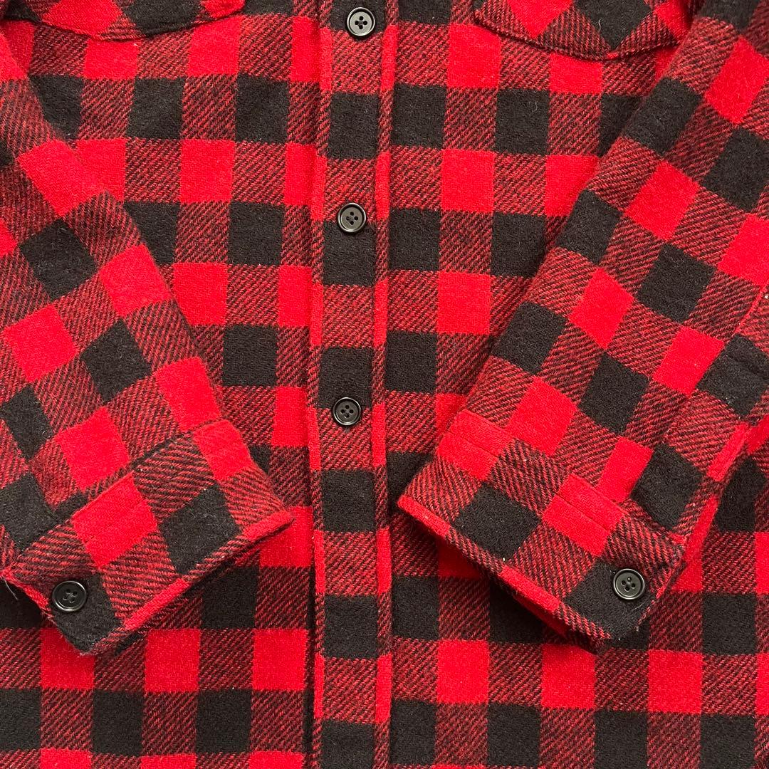 【USA製】WOOLRICH 90sバッファロー ブロック チェックウールシャツ