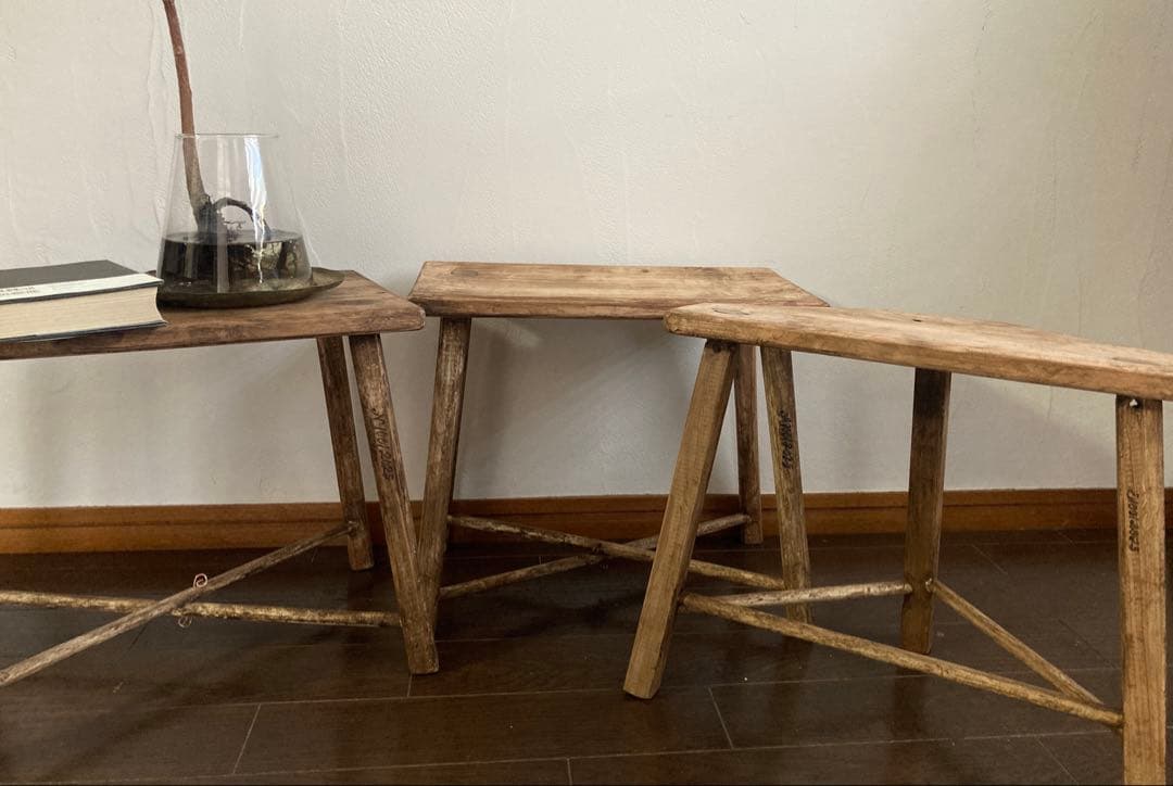 送料込『ピートm.n.o』アンティーク仕上げチェア○フラワースタンドにも