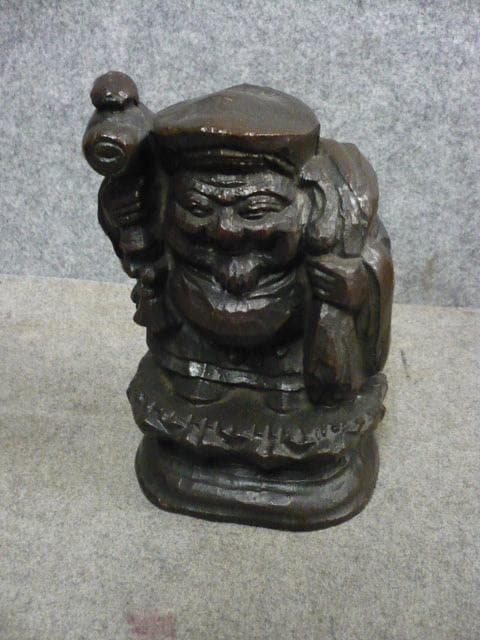 鉄製秀峰銘入り大黒天置物 [B31592]