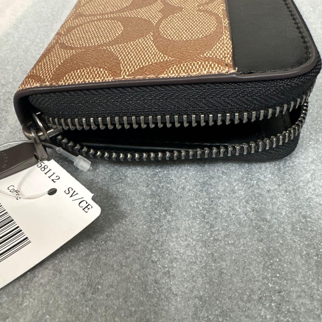 COACH メンズ 長財布 タン PVC ファスナー 新品