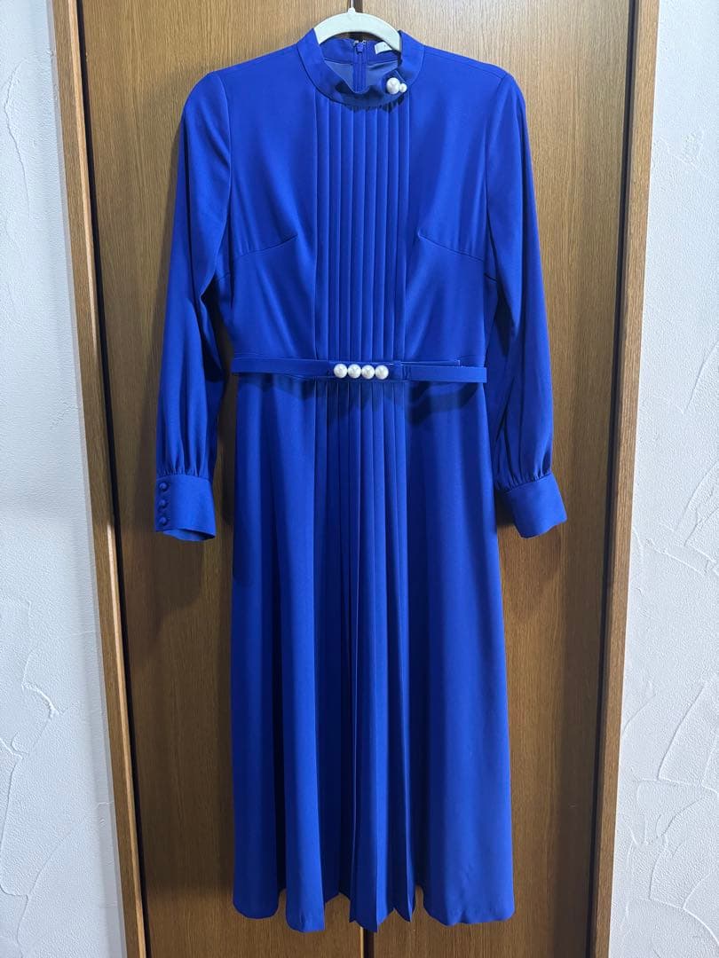 Pinky&Dianne 青色プリーツワンピース